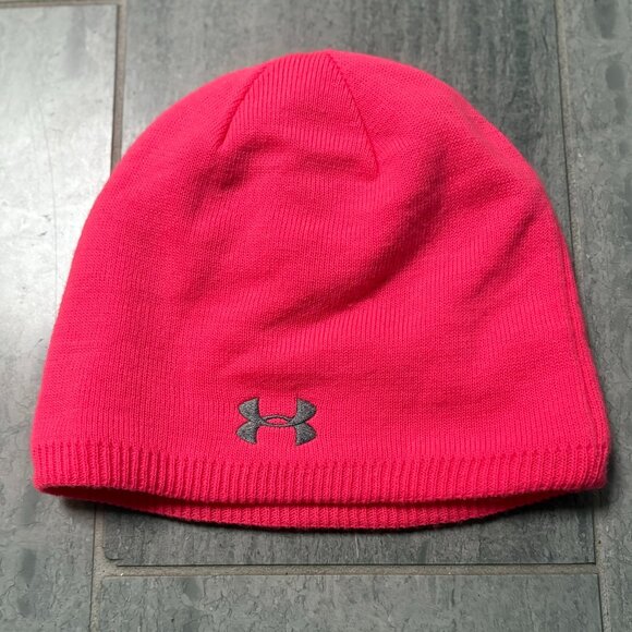 Under Amour BCA Breast Cancer Awareness Lined Beanie Hat Cap Pink One Size - Picture 1 of 8
